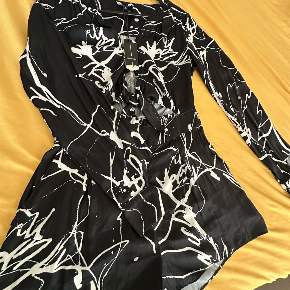 Dolce Vita Black and White Abstract Jumpsuit